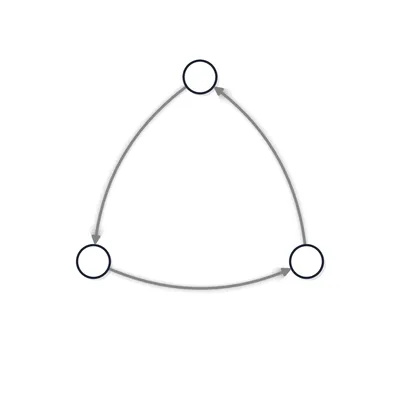 Basic feedback loop structure with three connected nodes